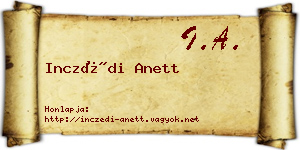 Inczédi Anett névjegykártya